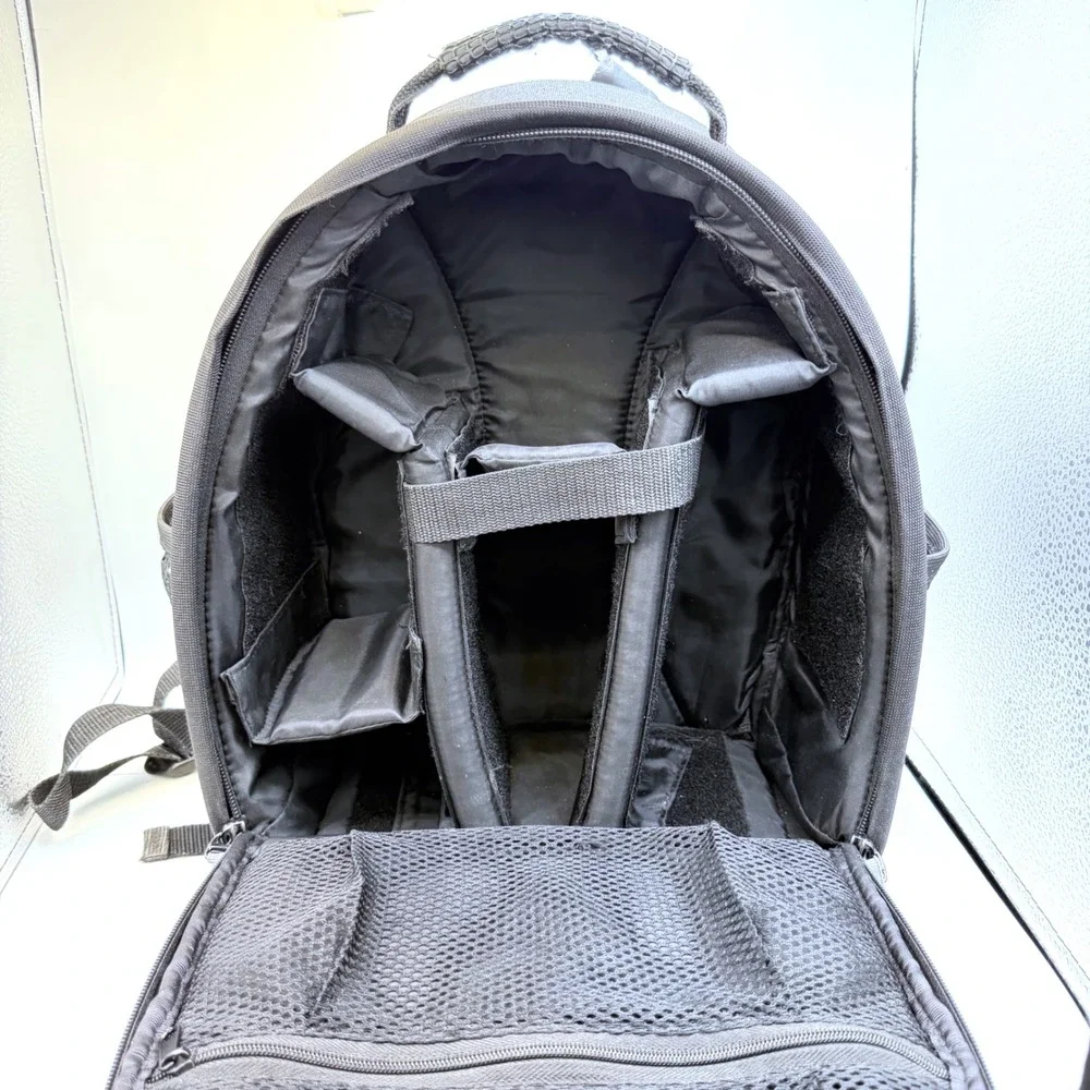 Tamrac Black Camera Backpack DSLR Lens Accessory Case Padded Bag Good Used Cond